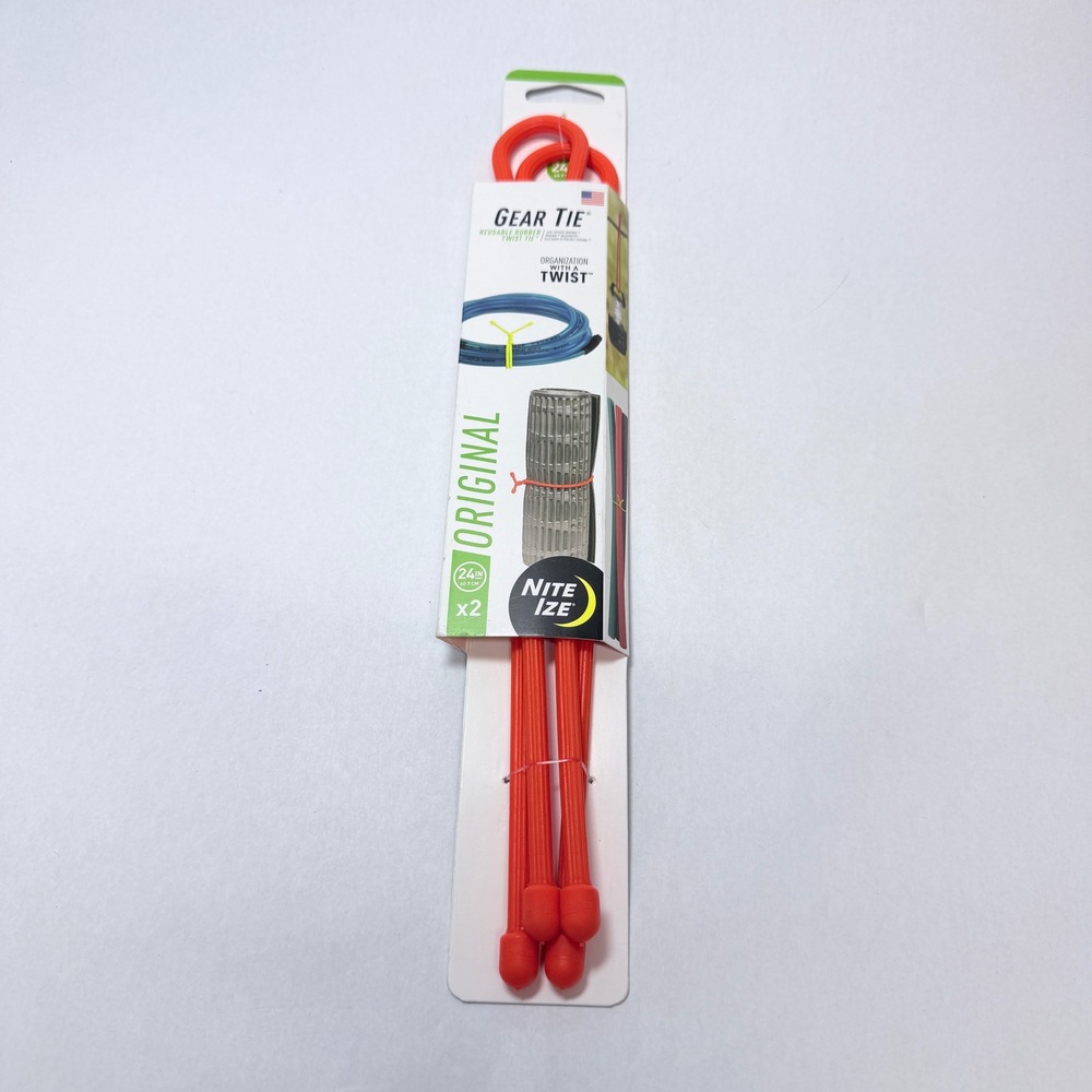 Nite Ize Gear Tie 24 Inch Reusable Rubber Twist Tie Orange NEW